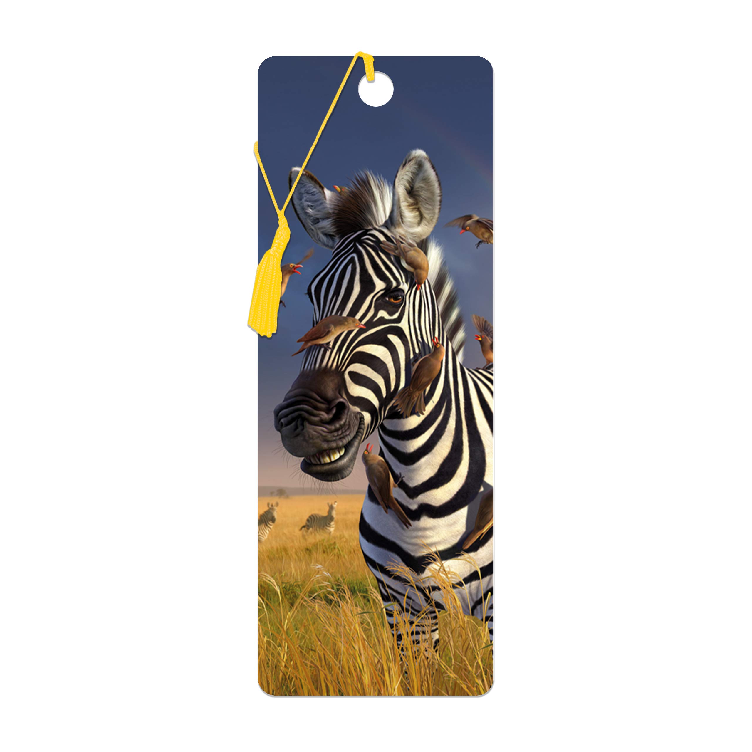 3D LiveLife Bookmark - Jailbird from Deluxebase. Cute Lenticular Zebra Page Marker. Animal Themed Accessories for Book Lovers. Small Gifts for Men, Women, Writers and Teachers.