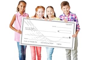 LAUSOMILE Reusable Big Check [30" x 16"] - Giant Dry Erase Check for Presentations, Novelty Oversized Blank Checks,Large Fake Checks for Donation, Awards,Fundraisers