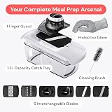 Fullstar PRO 6-in-1 Kitchen Mandoline Slicer Spiralizer Julienne White view 8