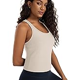 ODODOS Performance Racerback Crop Tank with Built-in Bra for Women, Ultra Soft odSTRATUM Tech, Light Support Workout Yoga Bra
