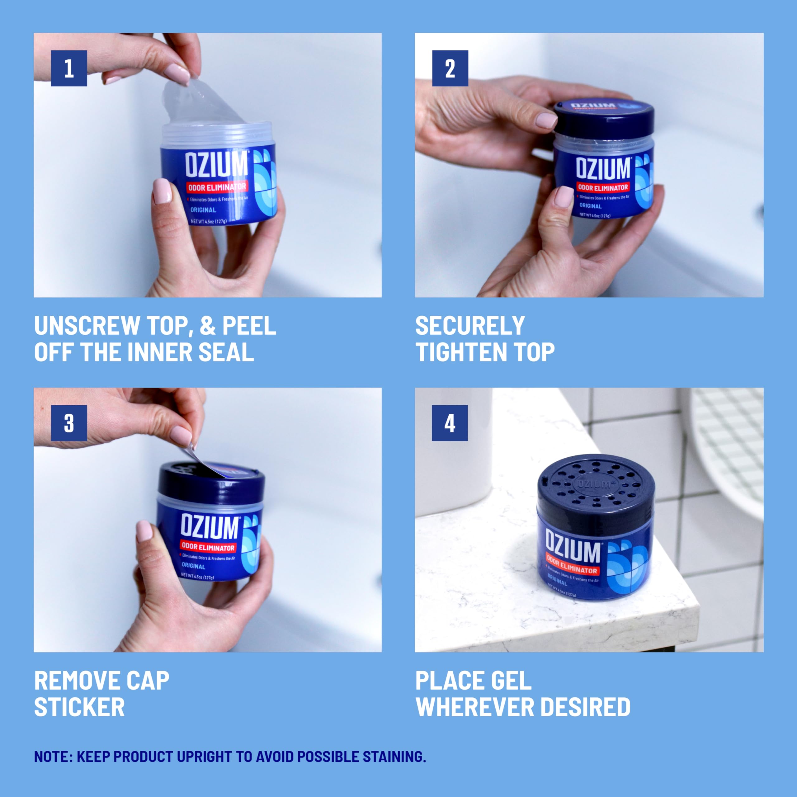 Ozium 8 Oz. Odor Eliminating Gel 6 Pack for Homes, Cars, Offices and More, 6 Pack