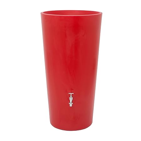 Regentonne Regenspeicher Rainbowl Flower 150 Liter in der Farbe chili aus UV- und witterungsbeständigem Material. Regenwasser