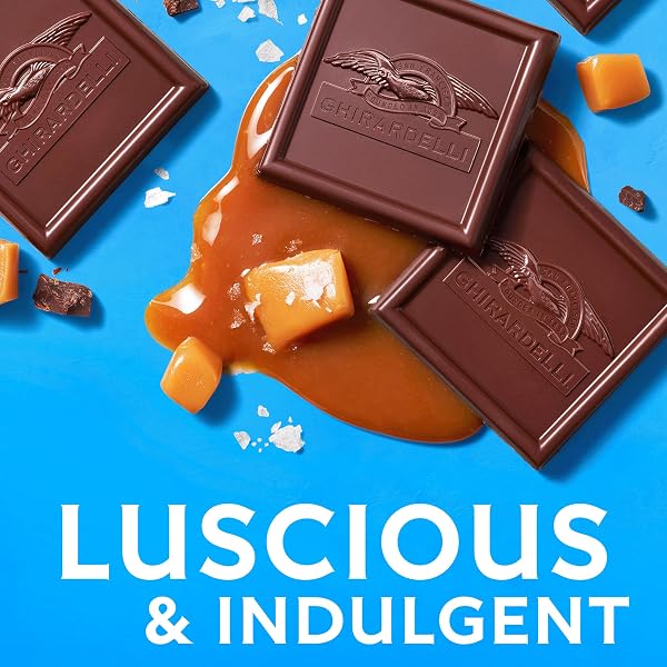 GHIRARDELLI DARK CHOCOLATE SEA SALT CARAMEL SQUARES , 5.32 OZ BAG