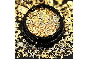HYWWPFLAY HYWWPFLA Gold Nail Charms 3D Nail Art Studs Mix Size Star-Shape Star Nail Art Charms Metal Nail Rivets Stud DIY Manicure Decoration for Nail Art Accessories (Star)