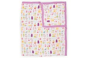 Little Unicorn Premium Quilted Throw | Super Soft, Multi-Layered Muslin XL Blanket| Great for Kids & Families (Brain Freeze)