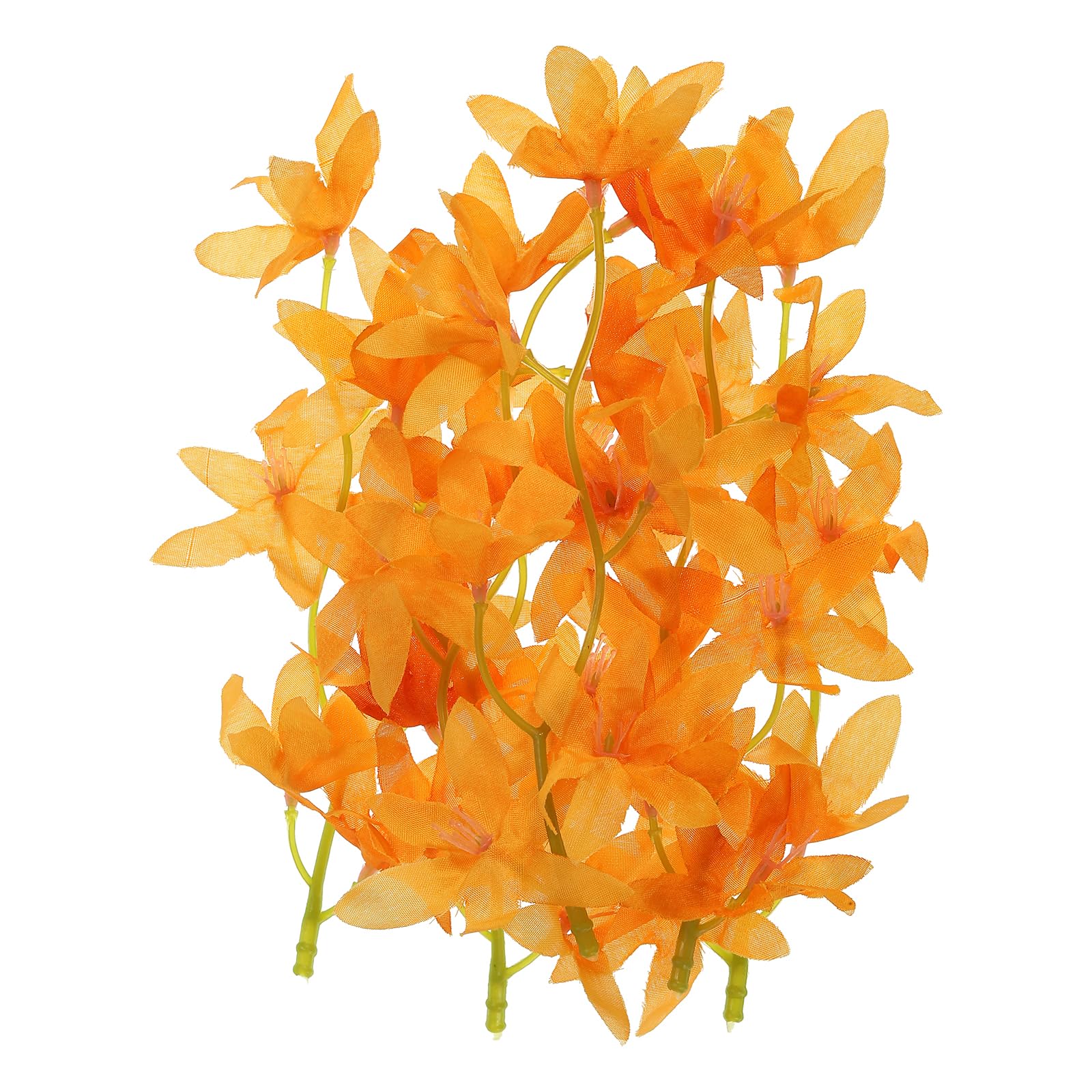 PATIKIL 7 Inch Artificial Orchid Flower, 12 Pcs Floating Candles Simulation Flower Cylinder Vase Fillers for Home Wedding Decoration, Orange