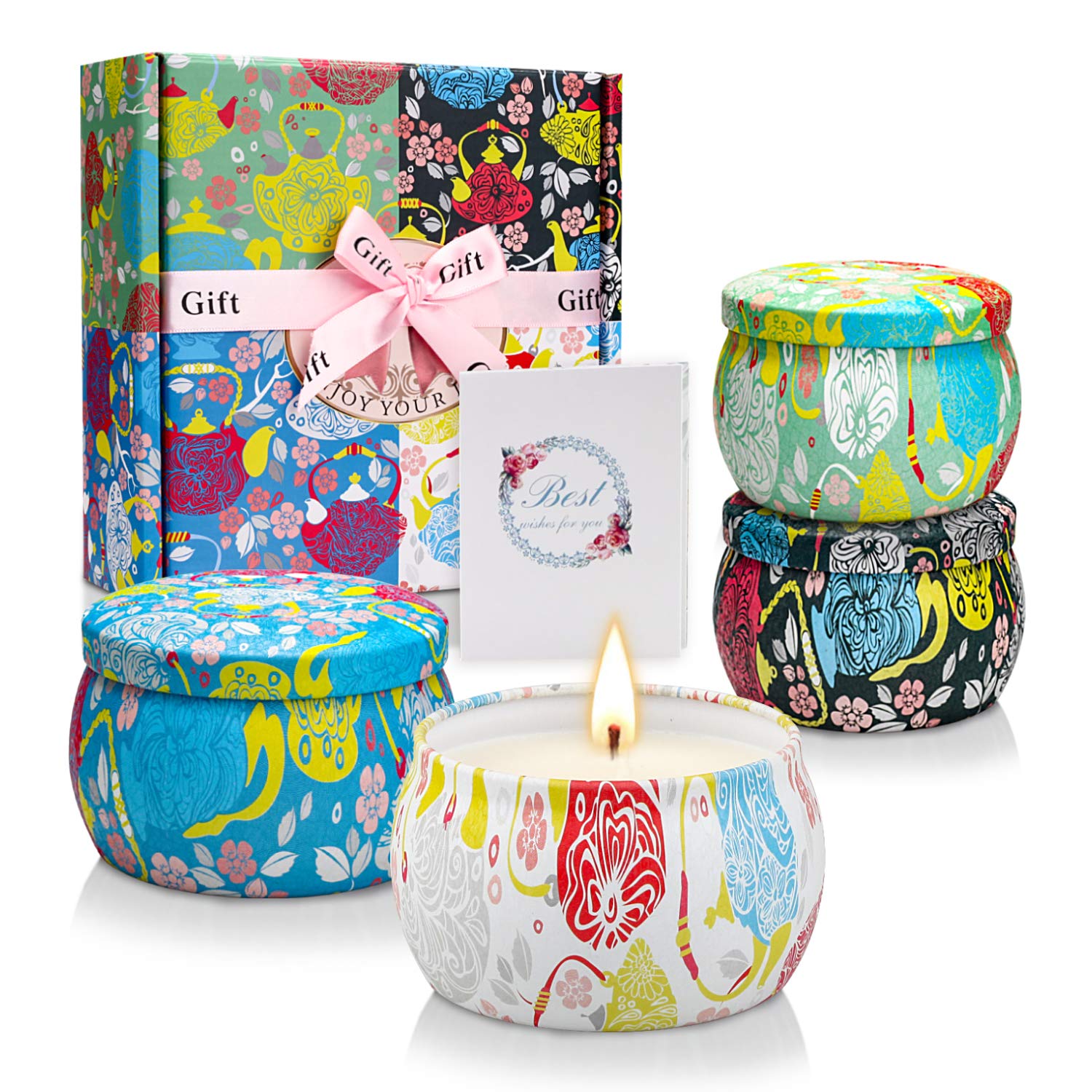 CREASHINE Aromatherapy Candles Gifts for Women Scented Candle Gift Sets of Lavender Vanilla Thank You Candle for Mother/Wife/Sister/Daughter/Friends Birthday Christmas Presents