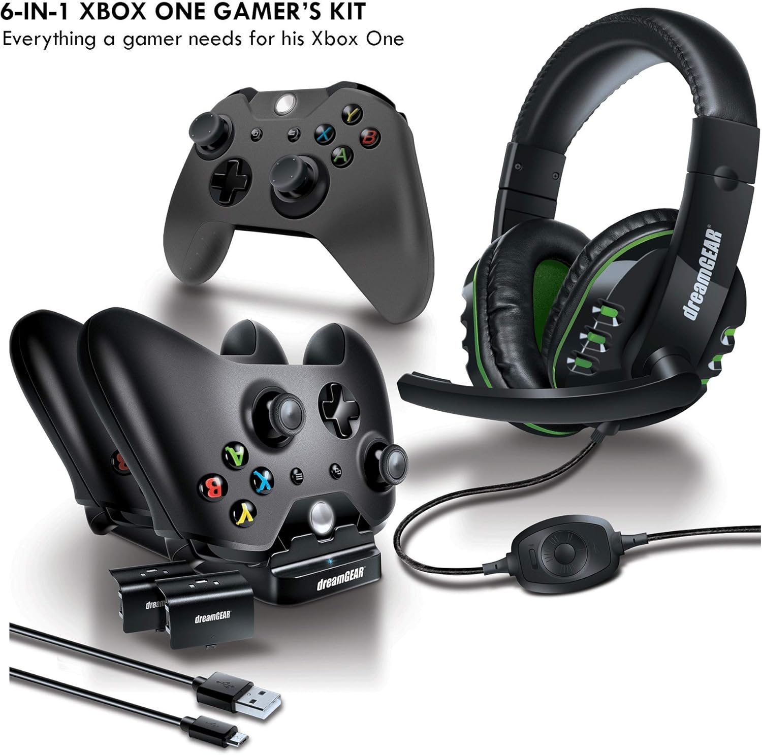 Amazon Com 8 In 1 Gamers Kit Black For Dreamgear Xbox One