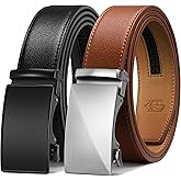Zitahli Ratchet Belt for Men - 2 Packs Leather Mens belt For Gift Men Dress and Casual,Trim to Fit