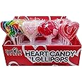 Fusion Select 24 Heart Shaped Lollipops Candy - Sweet Heart Lollipops for Party Bag Fillers, Pinata Stuffers - Ideal for Valentine's Day, Mother's Day, Halloween - Bulk Party Pack, Assorted Lollipops