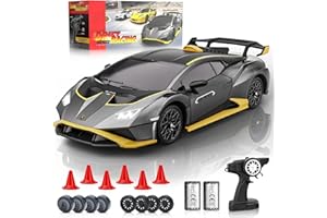 LUXOS RC Lamborghini Remote Control Car, 1:18 Scale Officially Licensed Lamboghini Toy Car, Cool RC Cars Toys for 4 5 6 7 8 9 10 11 12 Year Old Boys Kids Adults Gifts, 15km/h Fast RC Drift Car, (Grey)