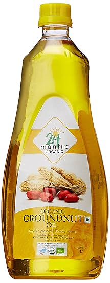 24 Mantra Organic Cold / Expeller Pressed Groundnut Oil, 1 L