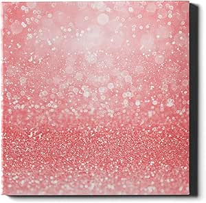 Niños lienzo arte de pared abstracto coral rosa melocotón color salmón