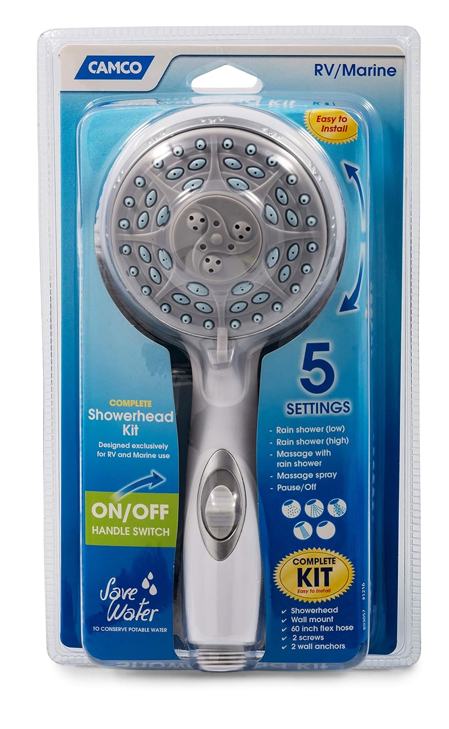 RV Camper Shower Head Kit With On Off Switch And Flexible Shower Hose Home 885153708955 eBay