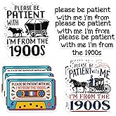Pack 12 Pcs Please Be Patient with Me I'm from The 1900s Sticker Funny Millennial, Vintage, Retro – Waterproof Vinyl for Water Bottle, Laptop, Kindle, Journal, Car - Gift for Boy Girl 3 Inch