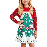 Magrank Toddler Christmas Sweater Dress Little Girl Long Sleeve Winter Xmas Knit Ribbed Cuffs Dresses