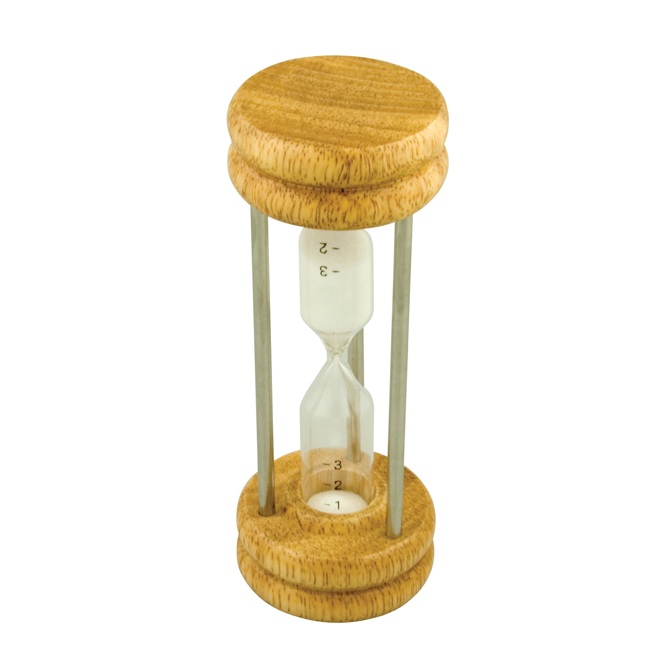 Dexam Wood and Chrome Sand Egg Timer 3 minutes, Transparent