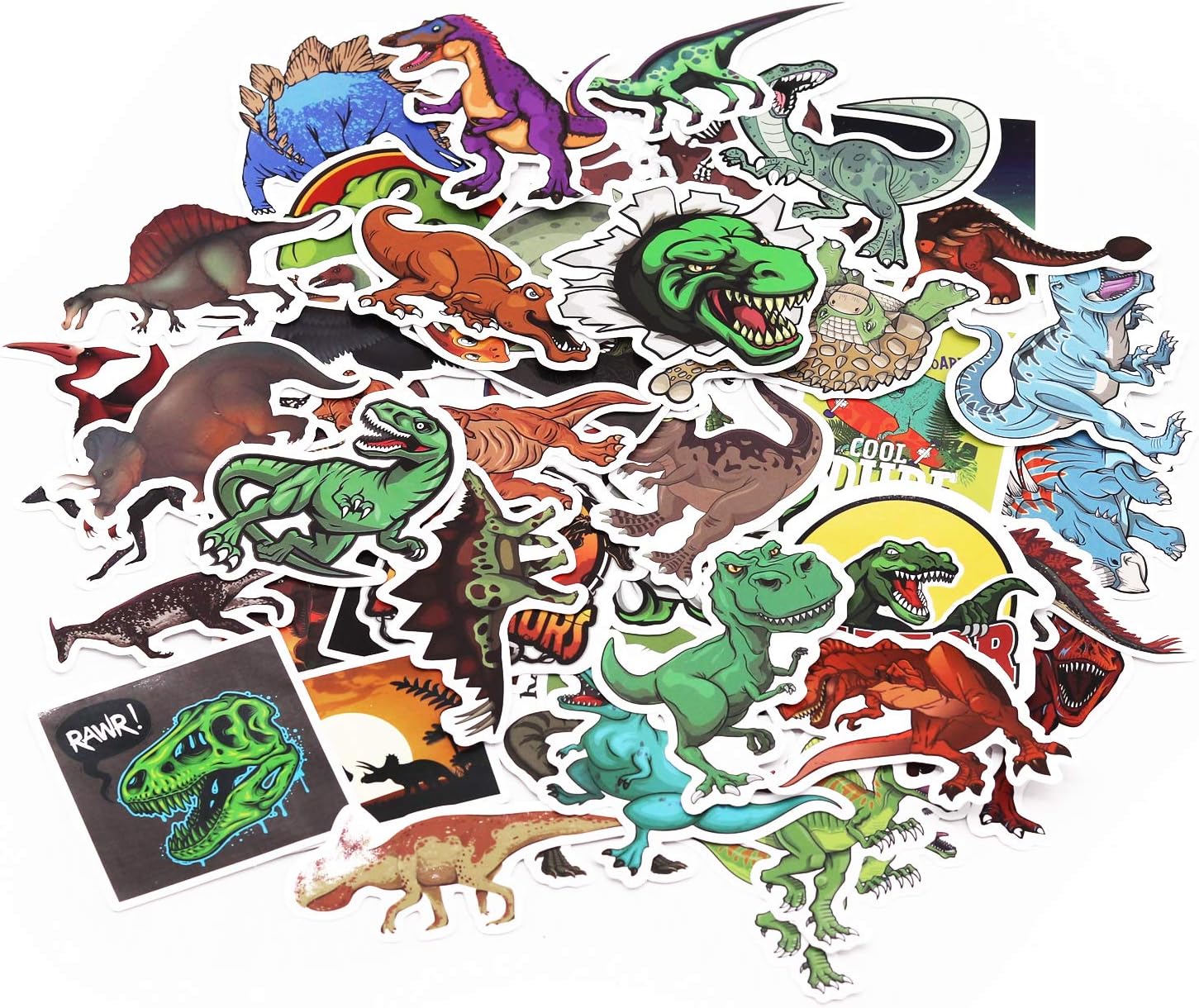 50 Pcs Dinosaur Stickers Waterproof SelfAdhesive