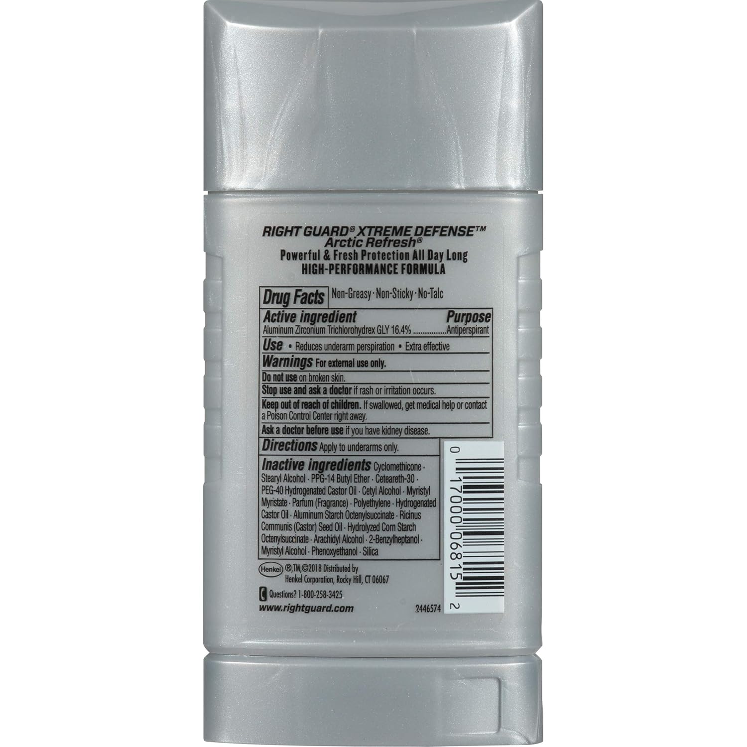 Right Guard Xtreme Defense Antiperspirant Deodorant Invisible Solid Stick, Arctic Refresh, 2.6 Ounce (Count of 4) : Beauty