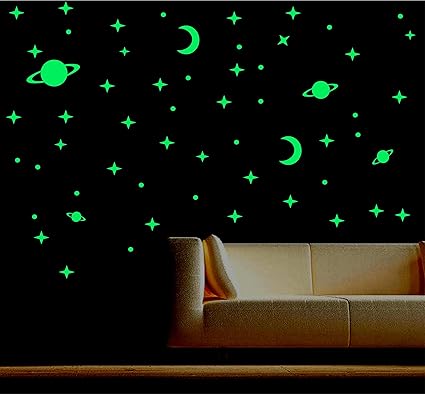 Decor Kafe Pack Of 2 Marsway Creative Stars Night Glow Sticker Night Luminous Glow In The Dark
