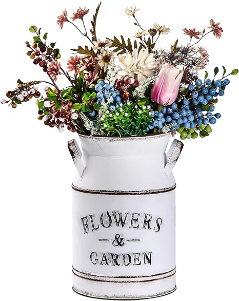 Home Decor Farmer Bucket Pail Vase Galvanized Dried Flower Vase Galvanized Metal 15 H Home Furniture Diy Omnitel Com Na