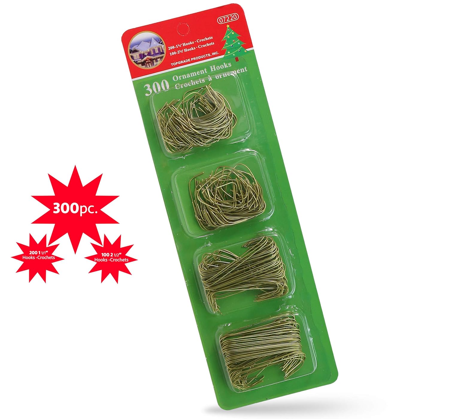 R’ND’s 300 Pack Ornament Hooks Christmas Tree Decorating