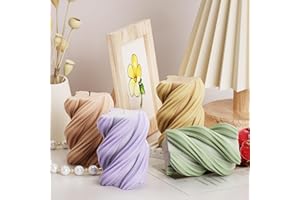 EVERELAM Wave Candle Mold Spiral Candle Mold Pillar Resin Mold Clay Mold Jewelry Resin Casting Mold Candle Making Molds Craft Supplies 3D Mold Silicone Mold for Resin Casting Mold