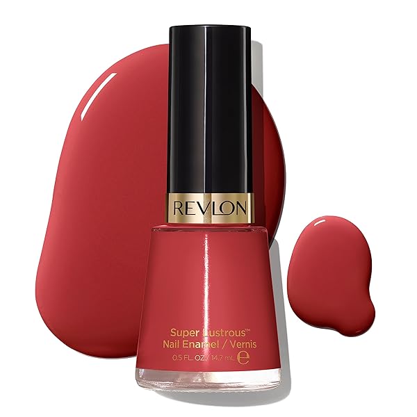 REVLON SUPER LUSTROUS NAIL POLISH, CHIP-RESISTANT & LONGWEAR FORMULA, HIGH SHINE FINISH, 161 TEAK ROSE, 0.5 FL OZ