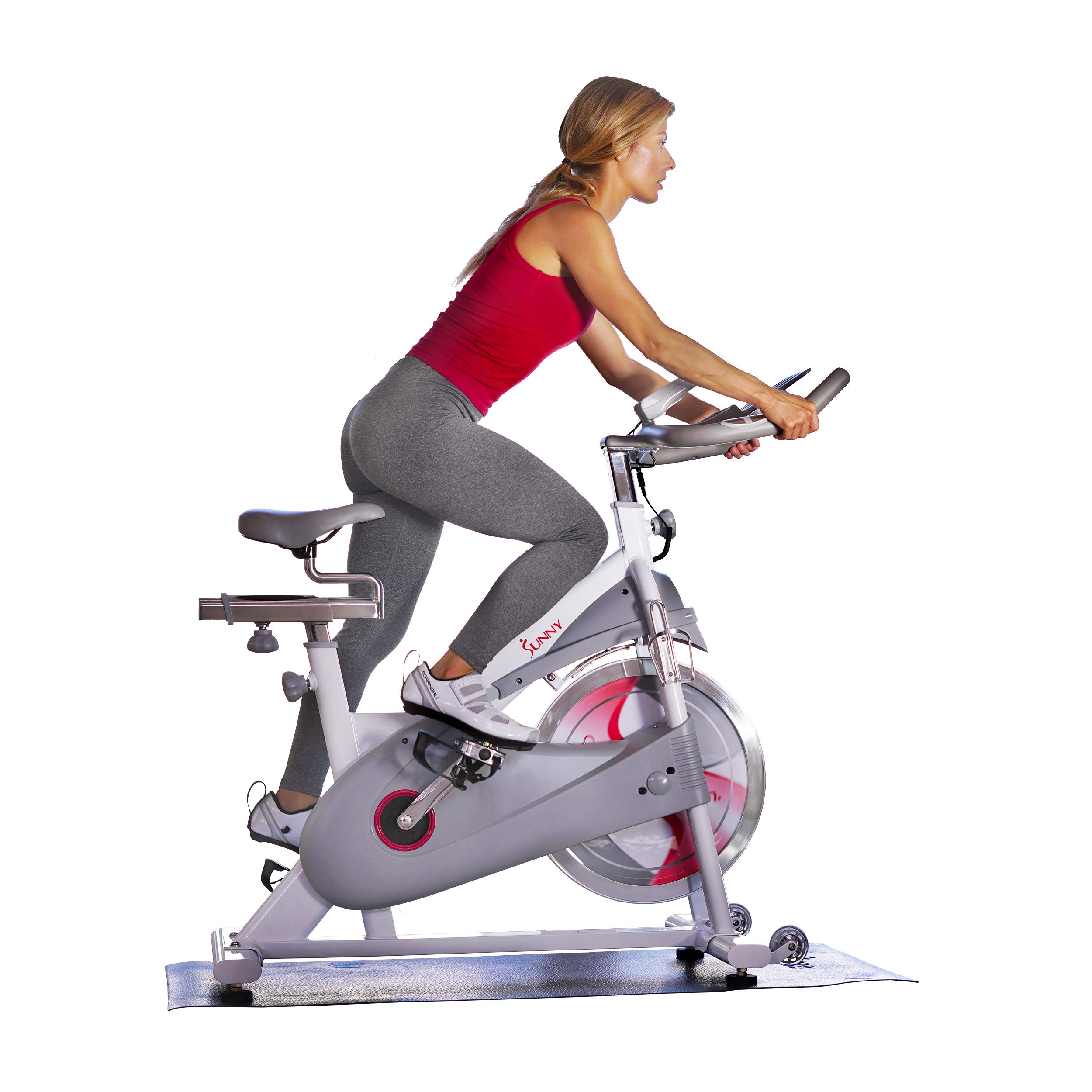 Sunny Health Fitness Magnetic Belt Drive Premium Indoor Cycling