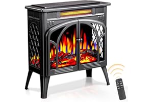 XBEAUTY Electric Fireplace Heater Portable Electric Fireplace Heater Indoor,Gray
