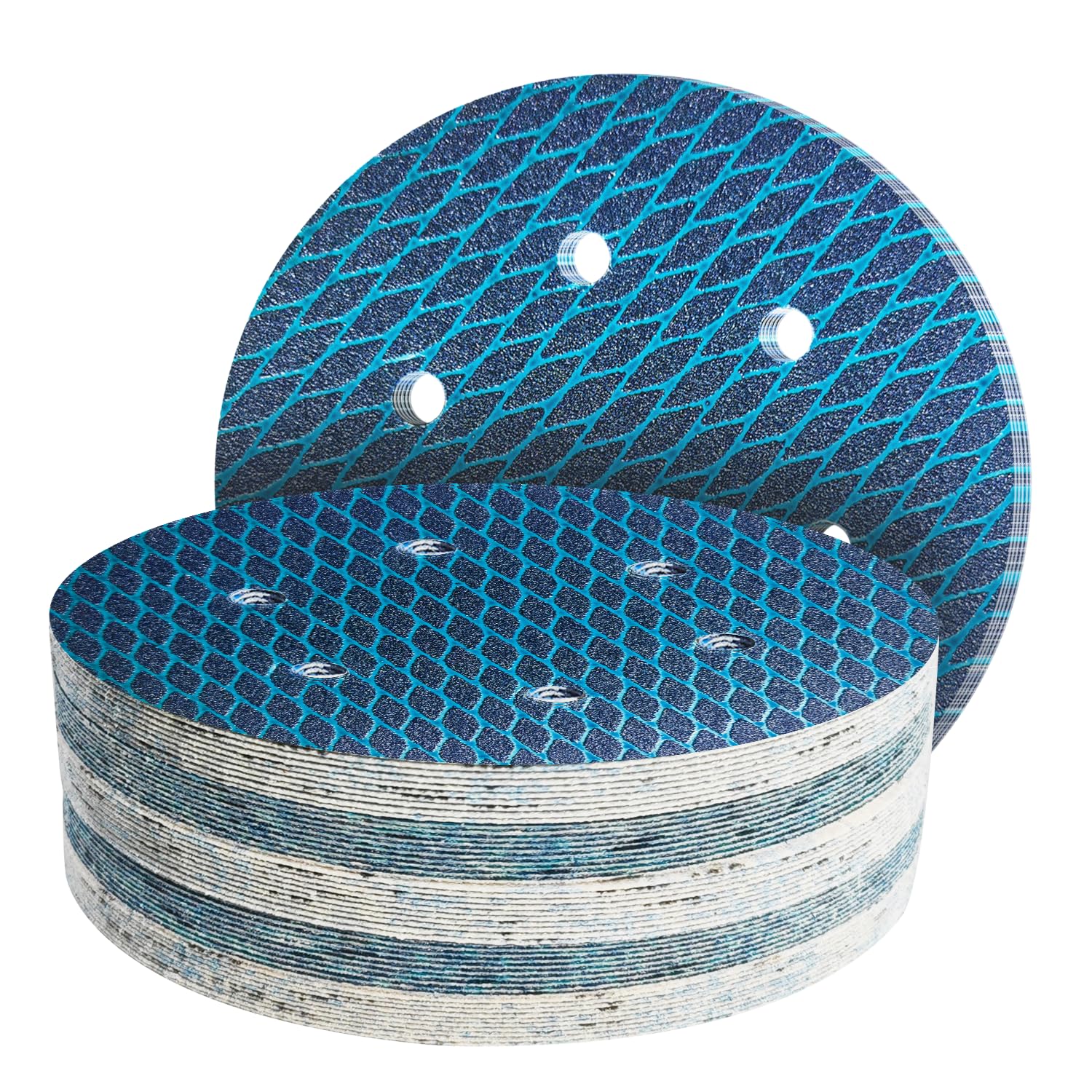 GZKTY 150mm Sanding Discs, 50 Pieces, 6 Holes, Grits 60-320, Diamond Shape, Reduce Blockage, for 6 Inch Orbital Sanders — image 1