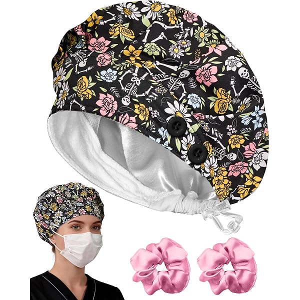 Cuffia Chirurgica Bouffant Con Fodera In Raso - Paesaggio Monte Fuji, Universale Uomo/Donna, Antiumidità E Regolabile - 3