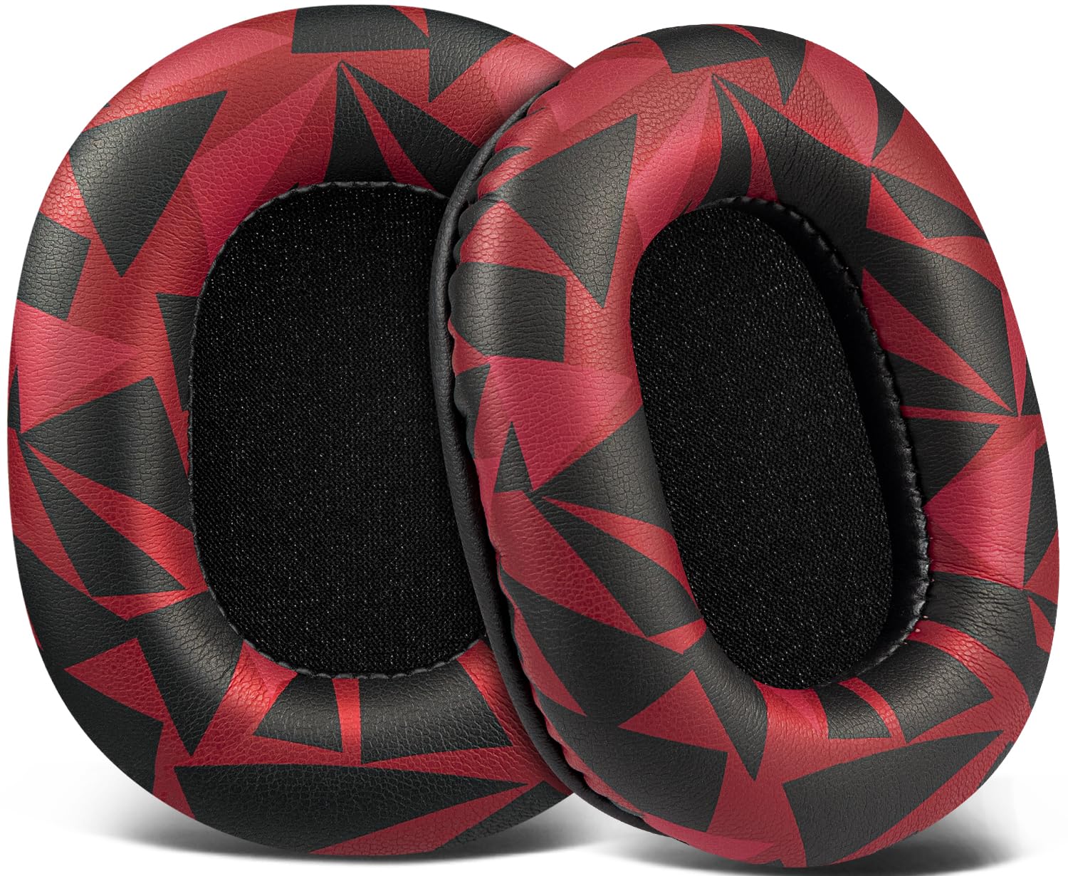 SOULWIT Earpads Replacement for Audio Technica ATH M50X M50XBT M50RD M40X M30X M20X MSR7 SX1 Monitor Headphones, Ear Pads Cushions with Softer Protein Leather, High-Density Foam - Red Storm