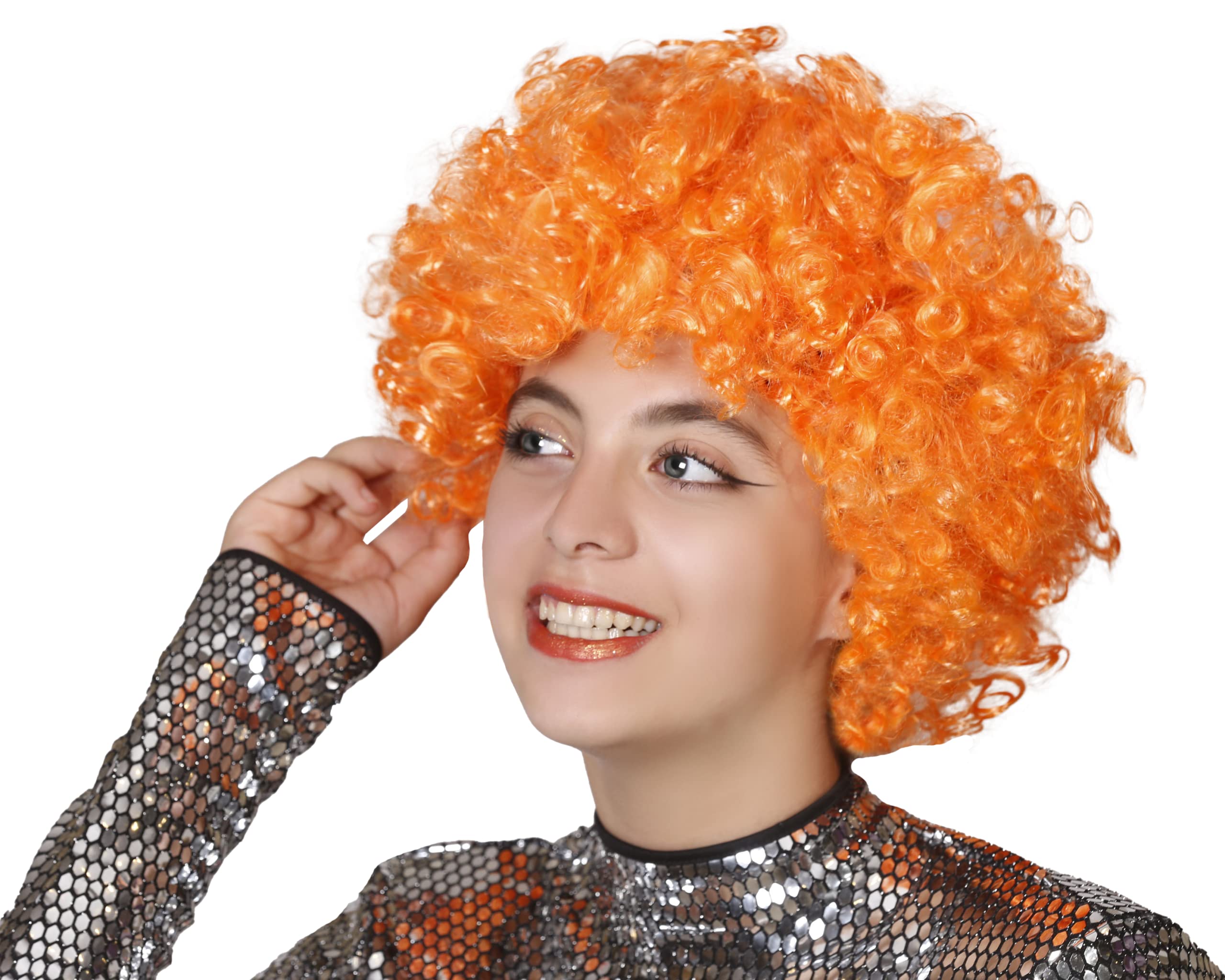 Matissa Unisex Clown Wig Circus Funny Fancy Party Dress Accessory Afro Stag Do Fun Joker (Orange)