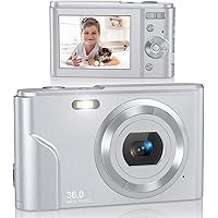 Digital Camera, Lecran FHD 1080P 36.0 Mega Pixels Vlogging Camera with 16X Digital Zoom, LCD Screen, Compact Portable…