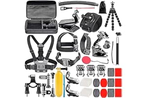Action Camera Accessories Set for GoPro, Ci-Fotto 50-in-1 Sports Camera Accessories Compatible with GoPro Hero 12 11 10 9 8 7