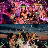 DELEE Glow Sticks 100 Pack Neon Party Bulk with Connectors 8 inch view 6