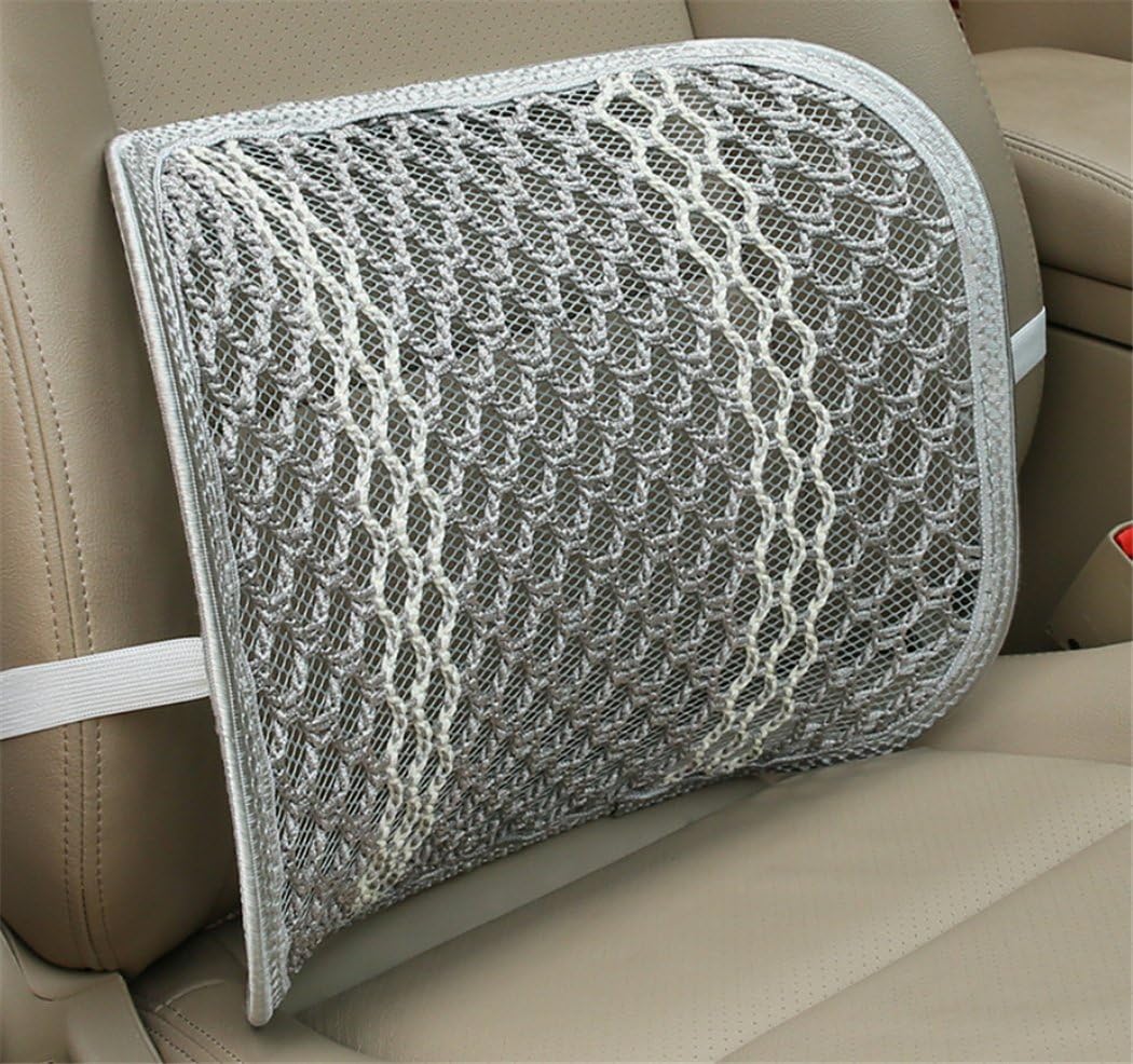 ZHCJH 2PCS Lumbar Pillows Mesh Ventilate Cushion Pad Pain Relief Seat Posture Corrector Ultra Comfort Massaging Car Seat Cushion Protect The Spine Waist Cushion,Gray