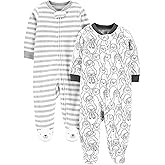 Simple Joys by Carter's unisex-baby 2-pack Neutral Fleece Footed Sleep and Play