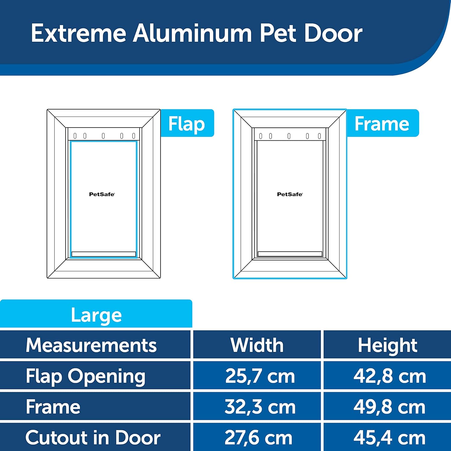 PetSafe Extreme Weather Dog and Cat Door - Aluminum Frame Pet Door - Large : Pet Supplies