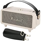 TXEsign Silicone Cover Case for Marshall Emberton II Speaker, Protective Skin Cover Travel Carrying Case Replacement Speaker Sleeve with Handle Strap and Shoulder Strap (Case Only)(Cream)