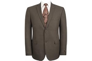 Teemlanny Men's Sport Coat Blazer Classic Fit Notch Lapel 2 Button Plaid Business Suit Jacket