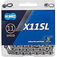 KMC X11 Chain 11-Speed SL-Series | Mountain Bike/Road/Gravel | Shimano, SRAM, Campagnolo Compatible | Missing Link Included | Silver