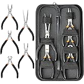 5 Pieces Mini Pliers, Long Lasting Tool Set Cable Cutters – Long Needle Nose, Long Nose, Nipper Bent Nose, End Cutting, Diago