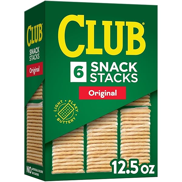 CLUB SNACK STACKS CRACKERS, LUNCH SNACKS, ORIGINAL, 12.5OZ BOX (6 STACKS)