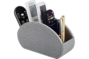 Tv Remote Holder Tray with 5 Compartments,PU Leather Remote Control Holder/Caddy Nightstand Decoration,Placed Media Remote St