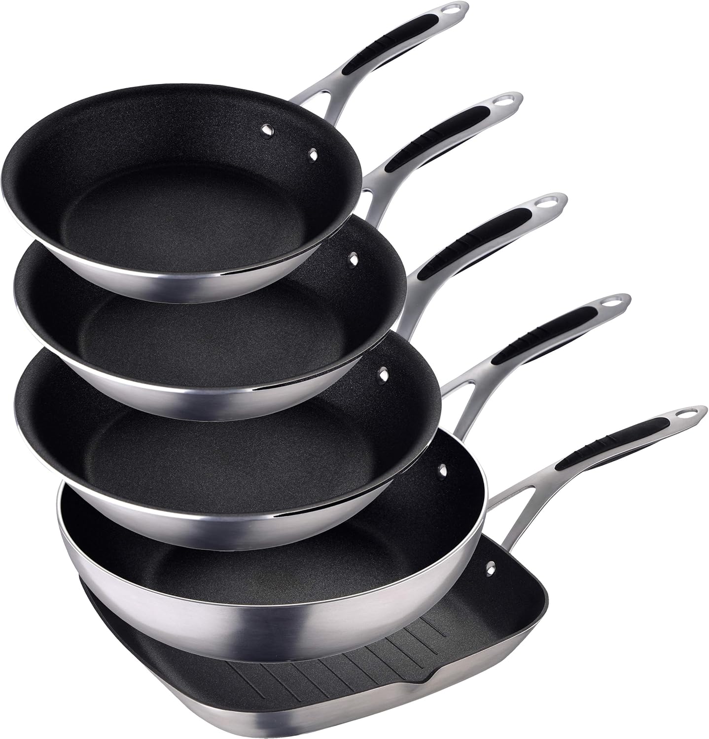Masterpro PK1278 Gravity Set de sartenes 20/24/28 + Grill Wok 28 cms