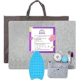 Rdutuok 24x17 Inches Wool Pressing Mat for Quilting Ironing Pad Easy Press Wooly Felted Iron Board for Retains Heat, Great fo