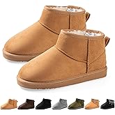E E EMPTY ENTIRE Mini Snow Boots for Women, Lightweight Ankle Snow Boots, Non-slip Suede Womens Boots for Outdoor Indoor