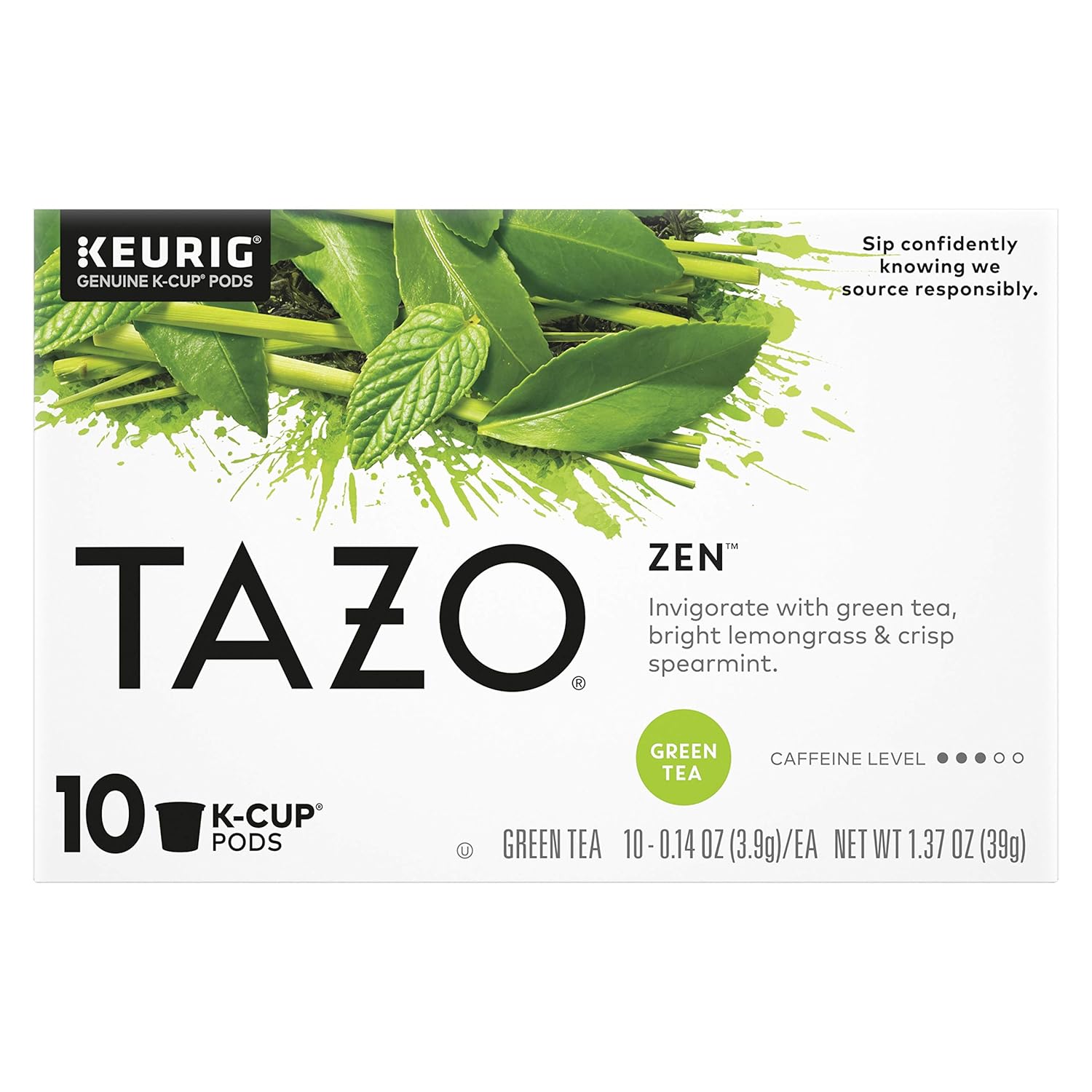 Tazo K-Cup Pods For an Invigorating Cup of Green Tea Zen Tea Helps You Feel Focused and Zen 10 Count, Pack of 6 (Packaging May vary) : Grocery & Gourmet Food